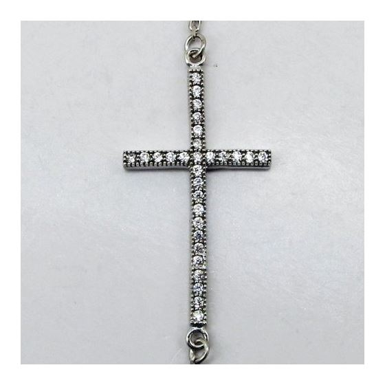 Womens Sterling silver White jesus cross pendant necklace 2