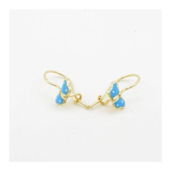 14K Yellow gold Butterfly hoop earrings for Children/Kids web73 2