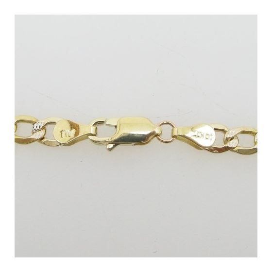 10k Yellow Gold diamond cut figaro cuban mariner HALLOW link bracelet AGMBRP12 8 inches long and 5mm