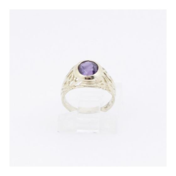 10k Yellow Gold Syntetic purple gemstone ring ajjr69 Size: 2 2