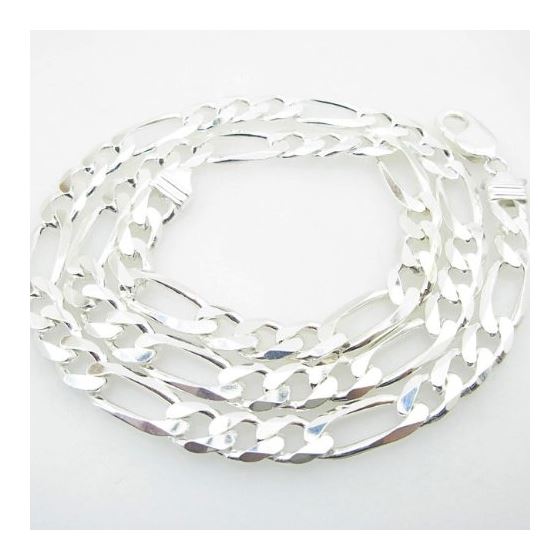 Silver Figaro link chain Necklace BDC76 2