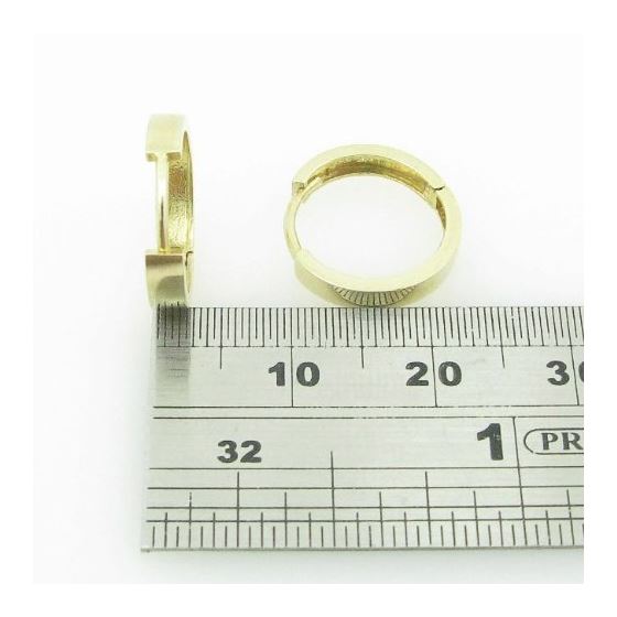 womens bp25 fancy earrings 14K yellow gold italian ball stud huggie hoop 4