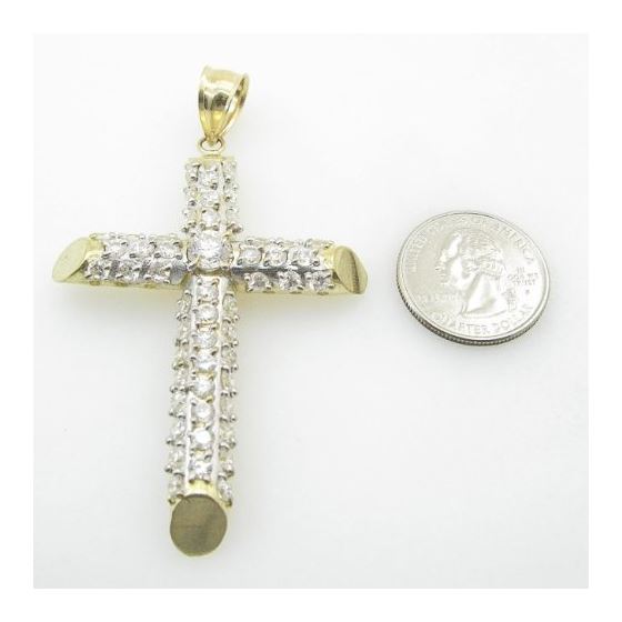 Mens 10K Solid Yellow Gold fully stoned cross Length - 3.15 inches Width - 1.89 inches 4