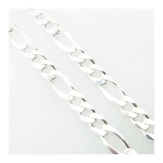 Silver Figaro link chain Necklace BDC93 2