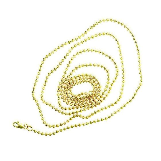 "14K YELLOW Gold MOON CUT SOLID CHAIN - 24"" Long 2.00MM Wide 2"