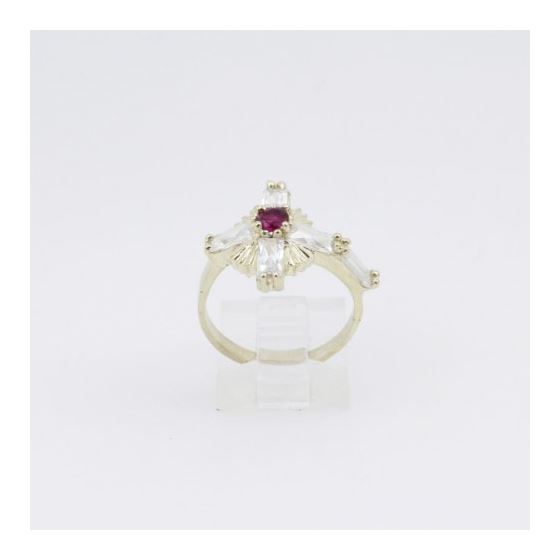 10k Yellow Gold Syntetic red gemstone ring ajr19 Size: 8 2