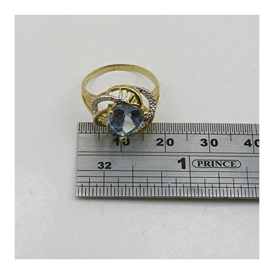 10K Yellow Gold womens heart gemstone ring ASVJ14 4
