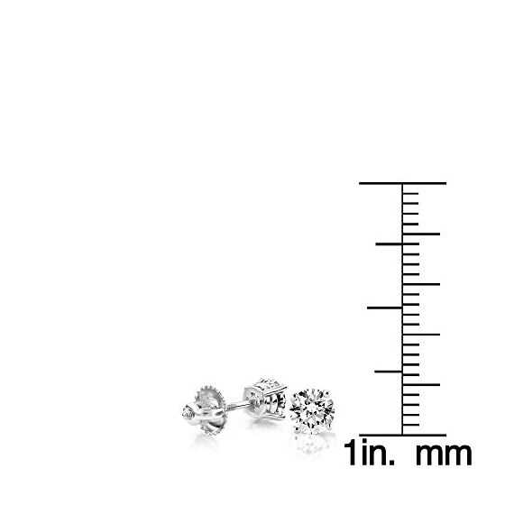 Ladies Platinum Natural Diamond Studs Earrings (-4