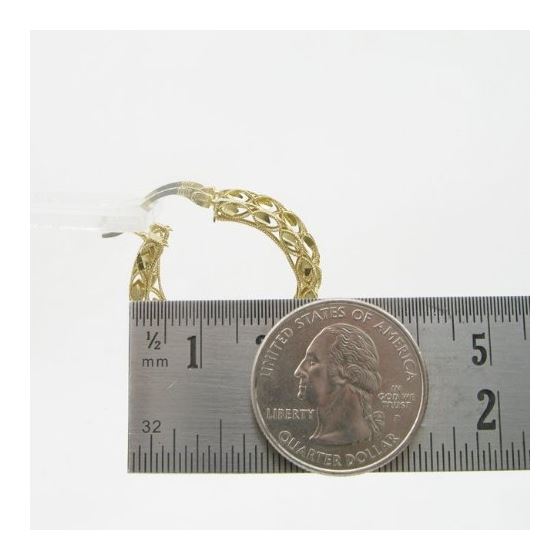 10k Yellow Gold earrings Square round fancy hoop AGBE41 4