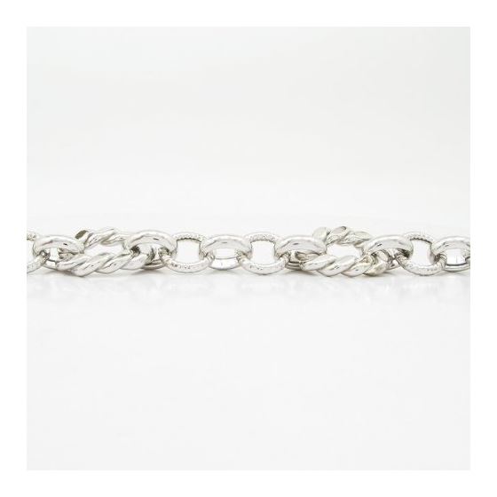 Mens Sterling silver Rope and trace link bracelet 4