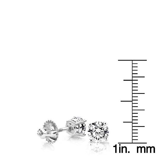 Ladies Unique Platinum Natural Diamond Studs Ear-4