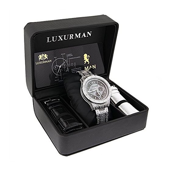 Liberty Series by Luxurman Iced Out Mens Watch with Real Diamond Band 1.25ct 4