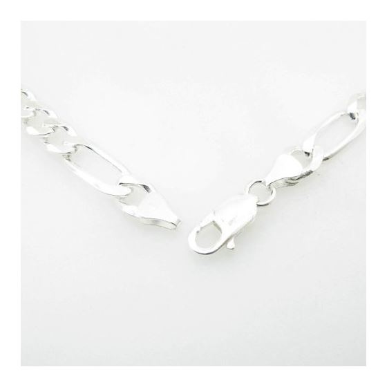 Silver Figaro link chain Necklace BDC79 4