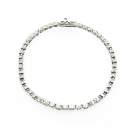 Ladies .925 Italian Sterling Silver white and yellow cz bracelet 2