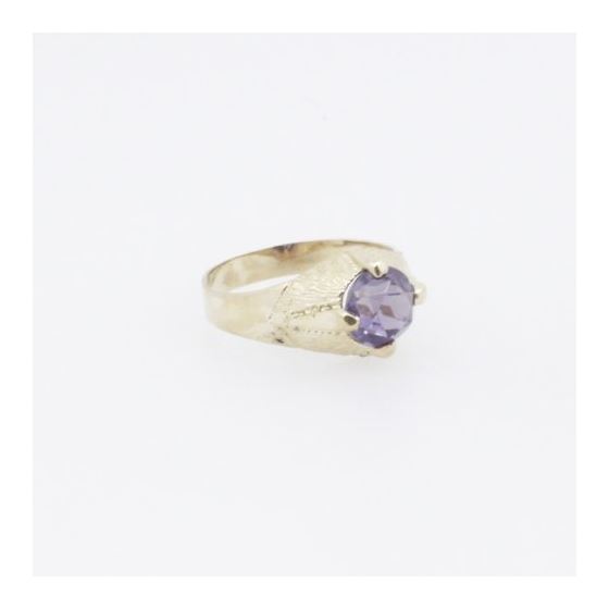 10k Yellow Gold Syntetic purple gemstone ring ajjr87 Size: 2 4