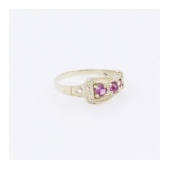 10k Yellow Gold Syntetic red gemstone ring ajjr35 Size: 3.75 4