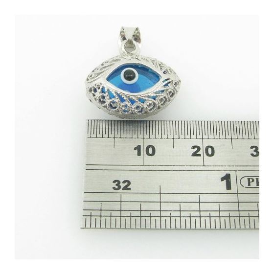 womens bp127 kabbalah evil eye .925 Sterling Silver good luck charm pendant 4