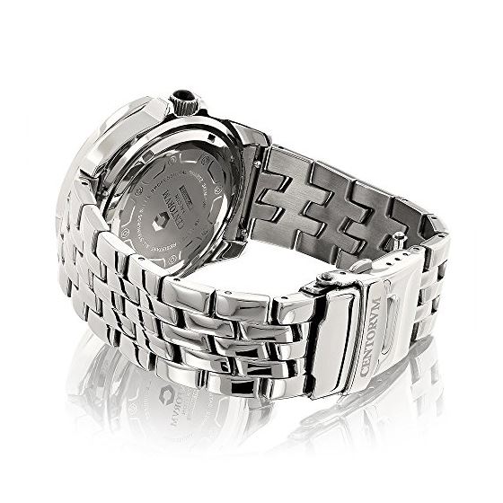 Centorum Mens Real Diamond Watch 0.5ct Midsize Falcon Stainless Steel Band 2