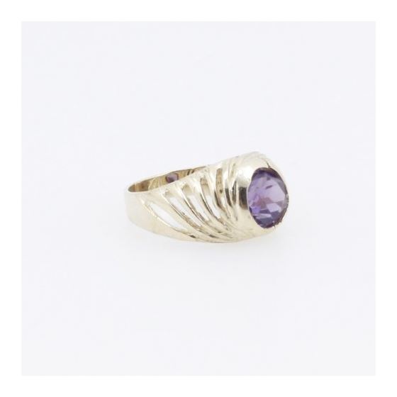 10k Yellow Gold Syntetic purple love gemstone ring ajr11 Size: 2 4