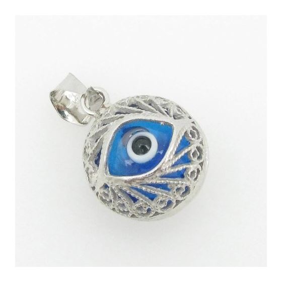 womens bp138 kabbalah evil eye .925 Sterling Silver good luck charm pendant 2