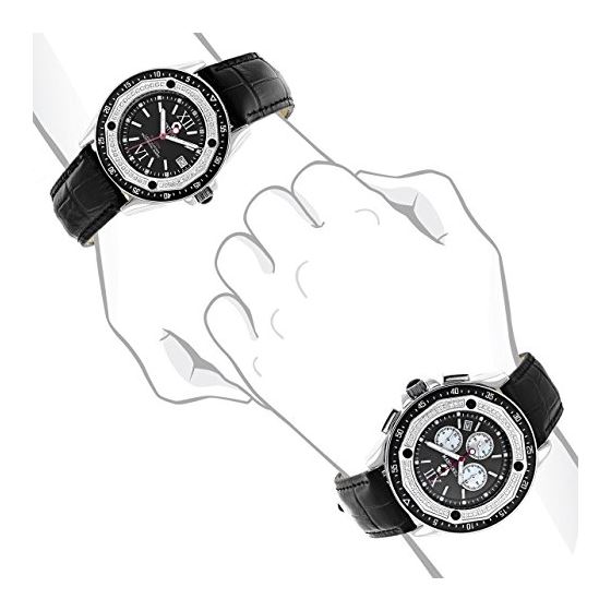 Matching His and Hers Watches: Diamond Watch Set in Black 1.05ct by Centorum 4