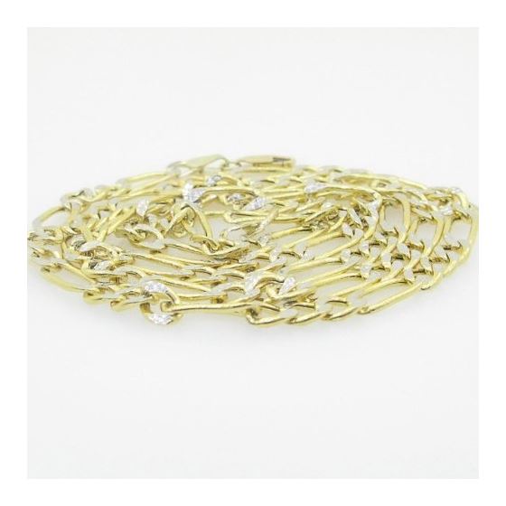 10K Yellow Gold diamond cut figaro chain GC108 2