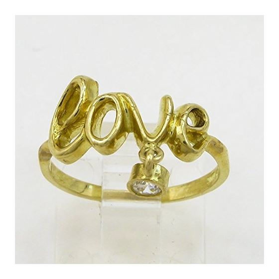 10K Yellow Gold womens love ring ASVJ36 2