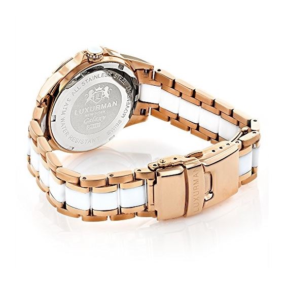 Unique Womens Diamond Watch Rose Gold Plated Ste-2