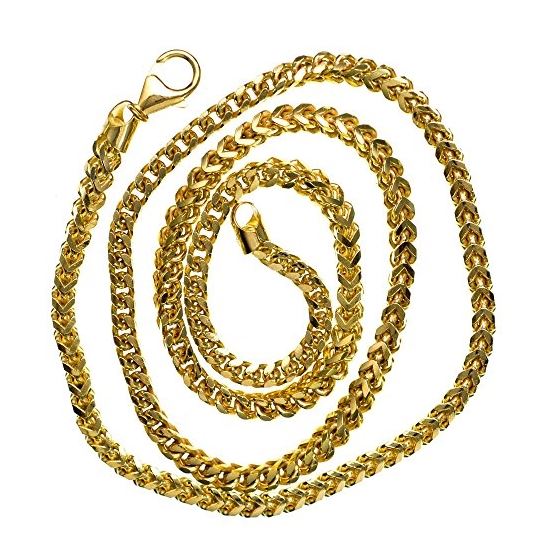 14K YELLOW Gold SOLID FRANCO Chain - 26 Inches Long 4.2MM Wide 2