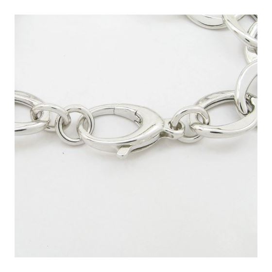Mens Sterling silver Fancy oval link bracelet 2