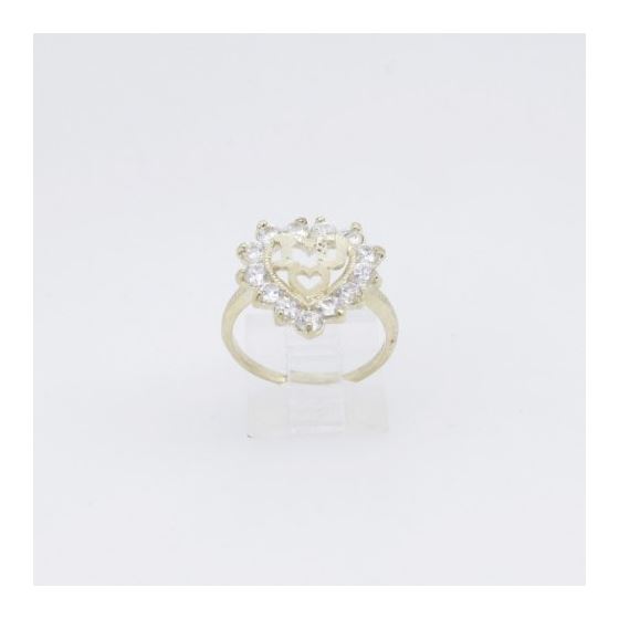 10k Yellow Gold Syntetic white gemstone ring ajr1 Size: 7.25 2