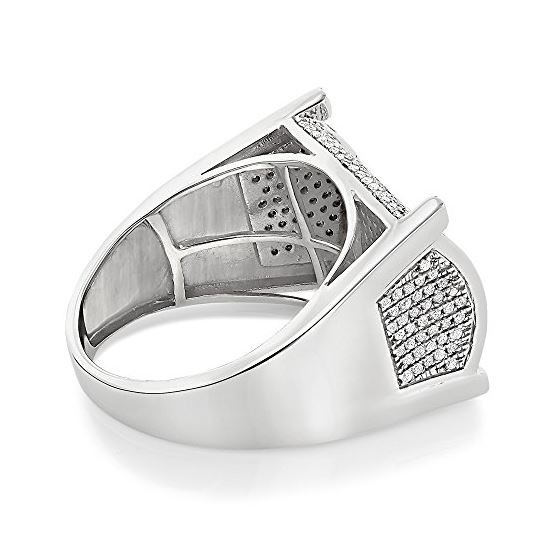 10K Mens Pave Set Natural 1.1 Ctw Diamond Ring F-2