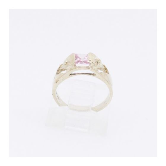 10k Yellow Gold Syntetic pink gemstone ring ajr23 Size: 3.25 2