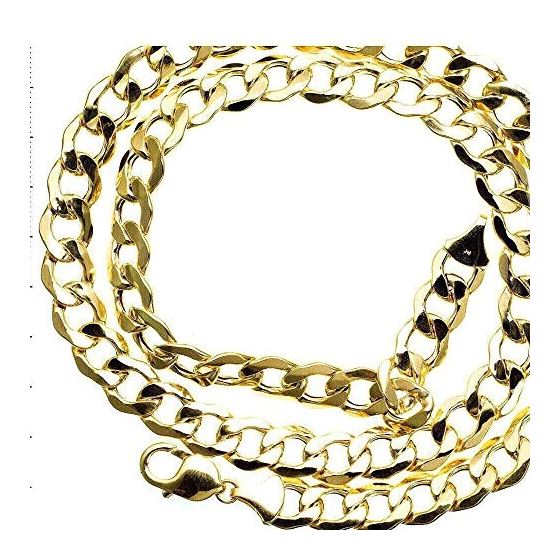 10K YELLOW Gold HOLLOW ITALY CUBAN Chain - 26 Inches Long 11.3MM Wide 2