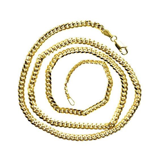 14K YELLOW Gold SOLID ITALY CUBAN Chain - 20 Inches Long 3.5MM Wide 2