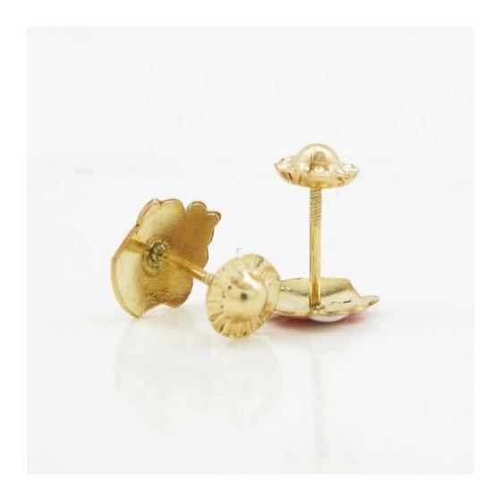 14K Yellow gold Creamy cup cake stud earrings for Children/Kids web176 4