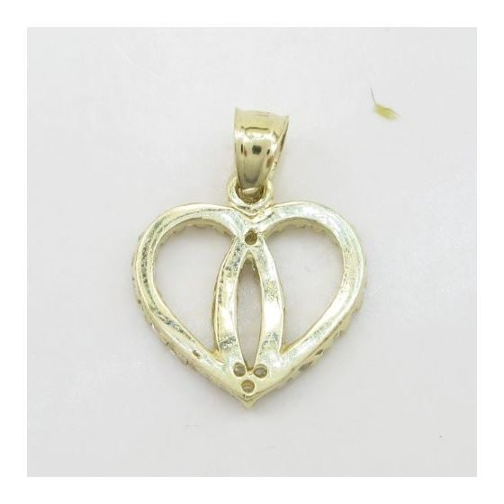 Womens 10k Yellow gold Dual heart join cz gold pendant GCHA45 4