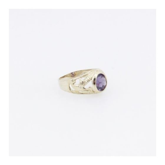 10k Yellow Gold Syntetic purple gemstone ring ajjr60 Size: 2.75 4