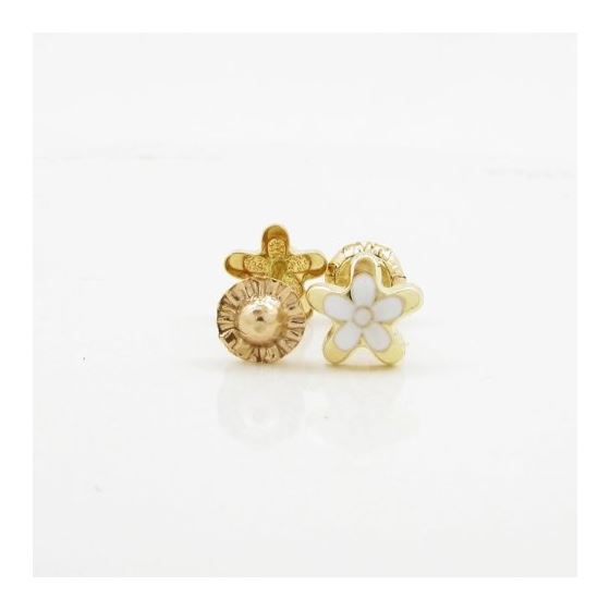 14K Yellow gold Flower stud earrings for Children/Kids web12 2