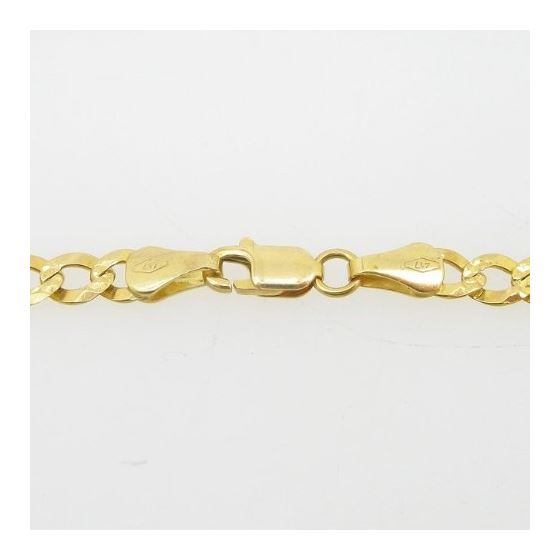 Mens 10k Yellow Gold diamond cut figaro cuban mariner link bracelet 8 inches long and 5mm wide 4