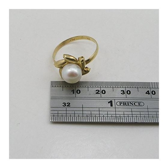 10K Yellow Gold womens synthetic pear ring ASVJ39 4