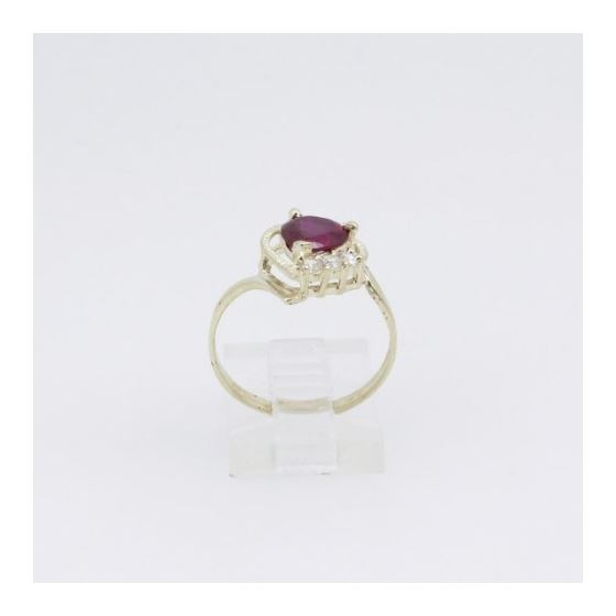 10k Yellow Gold Syntetic red gemstone ring ajr25 Size: 8.25 2