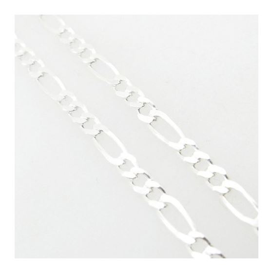 Silver Figaro link chain Necklace BDC73 2