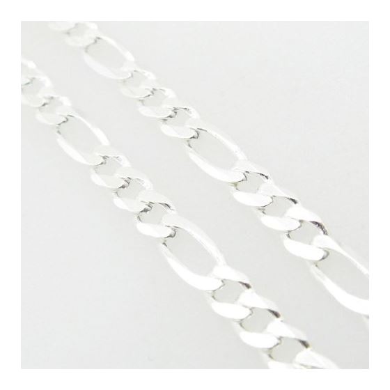 Silver Figaro link chain Necklace BDC69 2