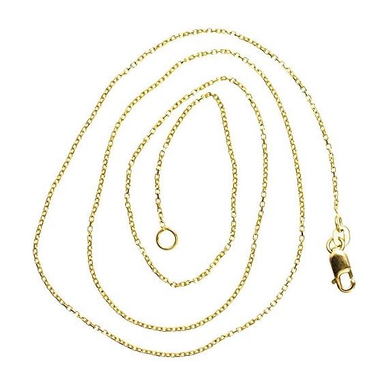 14K YELLOW Gold SOLID CABLE Chain - 18 Inches Long 0.7MM Wide 2