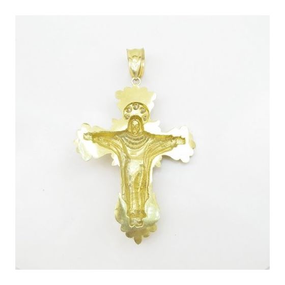 Mens 10k Yellow gold Jesus crucifix charm EGP7 4