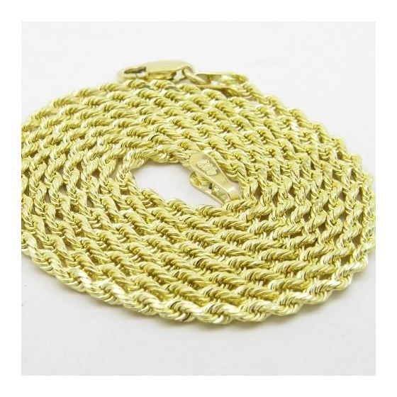 "Mens 10k Yellow Gold skinny rope chain ELNC31 22"" long and 2mm wide 2"