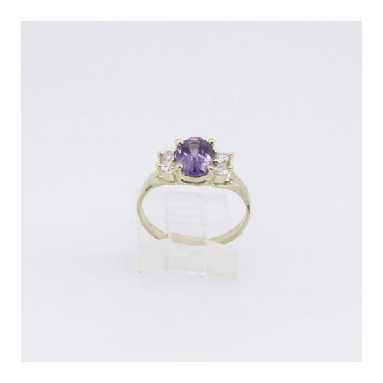 10k Yellow Gold Syntetic purple gemstone ring ajr59 Size: 6.75 2