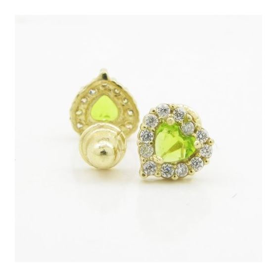 14K Yellow gold Heart cz stud earrings for Children/Kids web243 2