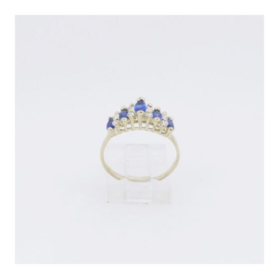 10k Yellow Gold Syntetic blue gemstone ring ajr23 Size: 7.75 2